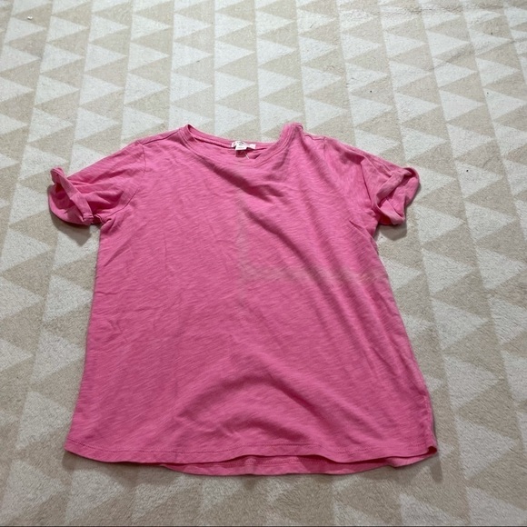 J crew girls roll cuff tshirt pink short sleeves - Picture 2 of 3